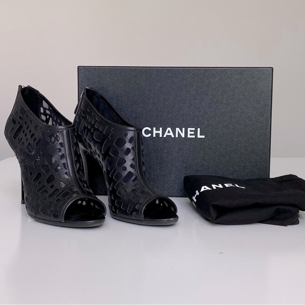 Chanel Laser-cut Peep-toe Boots - 2011